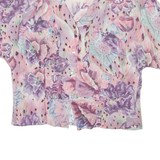 Womens Shirt Blouse Pink V-Neck Viscose Floral M