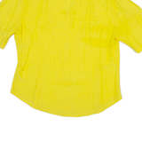 ROSA GUNA Womens Shirt Blouse Yellow V-Neck M