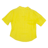 ROSA GUNA Womens Shirt Blouse Yellow V-Neck M