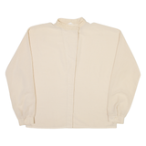 Womens Off Shoulder Shirt Cream Button Neck Long Sleeve M