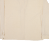 Womens Off Shoulder Shirt Cream Button Neck Long Sleeve M