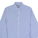 TOMMY HILFIGER New York Fit Mens Shirt Blue Gingham Long Sleeve S