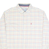 SUPERDRY Mens Shirt White Check Long Sleeve XL