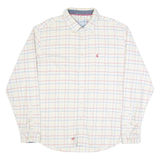 SUPERDRY Mens Shirt White Check Long Sleeve XL