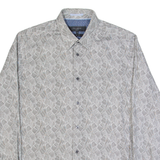 TED BAKER Mens Shirt Grey Crazy Pattern Long Sleeve M