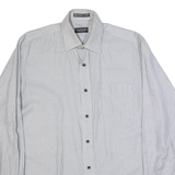 VAN HEUSEN Mens Shirt Black Striped Long Sleeve L