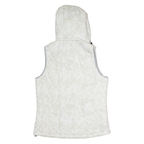 NEW BALANCE Womens Puffer Gilet Beige Hooded Camouflage M