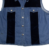STONEBRIDGE Womens Denim Waistcoat Blue 90s 2XL