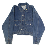 TRADE SECRET Painted Womens Denim Jacket Blue 80s M