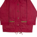 ANDY JOHNS Womens Coat Red Twill 90s Hooded M