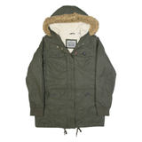 LEVI'S Sherpa Lined Womens Parka Coat Green Hooded S
