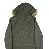 LEVI'S Sherpa Lined Womens Parka Coat Green Hooded S