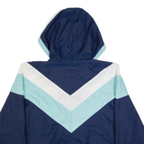 ADIDAS Womens Track Jacket Blue Hooded Chevron UK 26