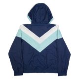 ADIDAS Womens Track Jacket Blue Hooded Chevron UK 26