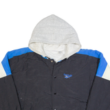 REEBOK Mens Varsity Jacket Black 90s Hooded XL