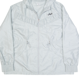 FILA SPORT Womens Rain Jacket Silver Hooded XL