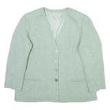 ELEGANCE Womens Blazer Jacket Green 90s Check L