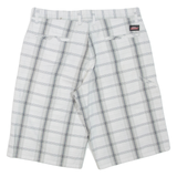DICKIES Mens Chino Shorts White Check M W34