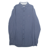 TOMMY HILFIGER Slim Fit Mens Shirt Blue Polka Dot Long Sleeve L