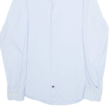 TOMMY HILFIGER Slim Fit Mens Plain Shirt Blue Long Sleeve M