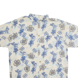 M.E SPORT Mens Hawaiian Shirt Beige Crazy Pattern XL