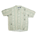 PURITAN Mens Hawaiian Shirt Green Crazy Pattern XL
