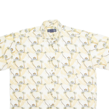 CROSSINGS Mens Hawaiian Shirt Beige Crazy Pattern L