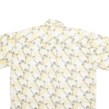 CROSSINGS Mens Hawaiian Shirt Beige Crazy Pattern L