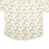 CROSSINGS Mens Hawaiian Shirt Beige Crazy Pattern L