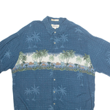 CAMPIA Mens Hawaiian Shirt Blue Crazy Pattern XL