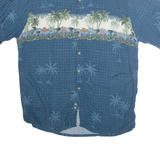 CAMPIA Mens Hawaiian Shirt Blue Crazy Pattern XL