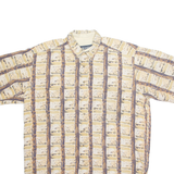 BASIC OPTIONS Mens Hawaiian Shirt Beige Crazy Pattern L