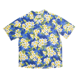 ISLAND RESERVE Womens Shirt Blue Floral L