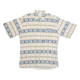 PIERRE CARDIN Mens Shirt Beige Crazy Pattern M