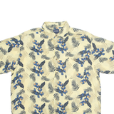 PURITAN Womens Hawaiian Shirt Yellow Viscose Floral L