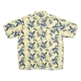 PURITAN Womens Hawaiian Shirt Yellow Viscose Floral L