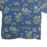 BATIK BAY Mens Hawaiian Shirt Blue Crazy Pattern XL