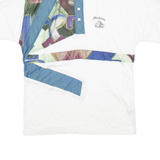 MADISON Mens Polo Shirt White Geometric S