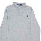 POLO RALPH LAUREN Custom Slim Fit Mens Polo Shirt Grey Long Sleeve XS