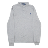 POLO RALPH LAUREN Custom Slim Fit Mens Polo Shirt Grey Long Sleeve XS