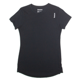 REEBOK Womens T-Shirt Black XS