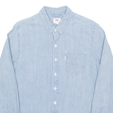 LEVI'S Denim Look Mens Plain Shirt Blue Long Sleeve S