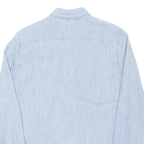 LEVI'S Denim Look Mens Plain Shirt Blue Long Sleeve S