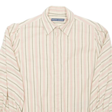 RALPH LAUREN Womens Shirt Beige Pinstripe Long Sleeve UK 4