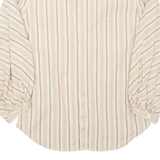 RALPH LAUREN Womens Shirt Beige Pinstripe Long Sleeve UK 4
