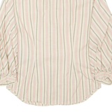 RALPH LAUREN Womens Shirt Beige Pinstripe Long Sleeve UK 4