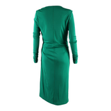 ISSA Lined Womens Wrap Dress Green Long Sleeve Long UK 10