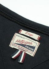 TOMMY HILFIGER Womens A-Line Dress Blue 90s Short Sleeve Midi L