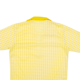 Vintage 1/4 Zip Mens Polo Shirt Yellow 90s Check Short Sleeve S