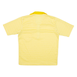 Vintage 1/4 Zip Mens Polo Shirt Yellow 90s Check Short Sleeve S